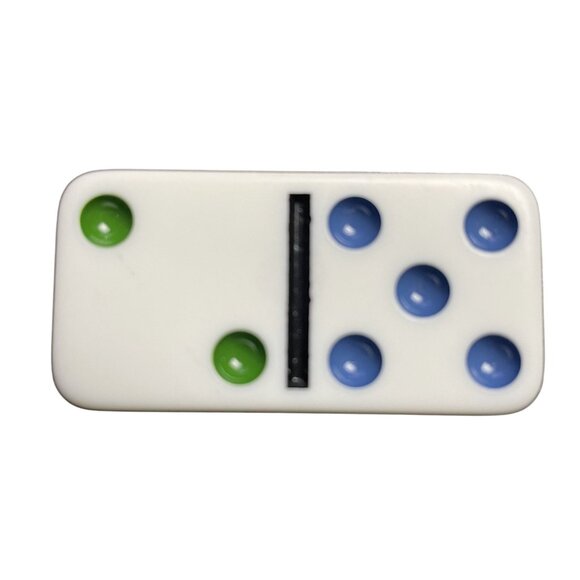 Double Twelve Dominoes Replacement Tile 2 5  Color Dot mq - Picture 1 of 3